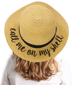 C.C Girls Embroidered Sun Hat - Call Me On My Shell (Natural)