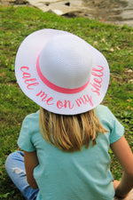 C.C Girls Embroidered Sun Hat - Call Me On My Shell (White)
