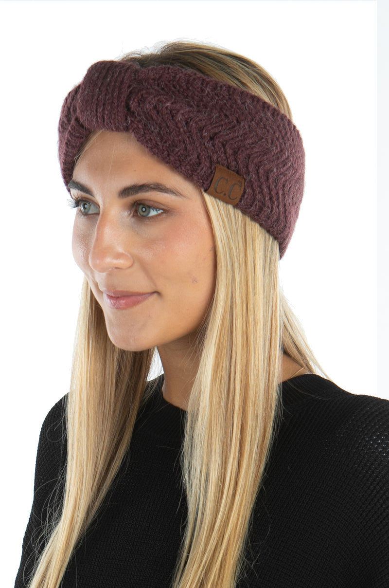 Womens Headwrap Soft Knit Warm Ear Warmer Bow Turban Style Headband