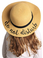 C.C Girls Embroidered Sun Hat - Do Not Disturb (Natural)