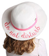 C.C Girls Embroidered Sun Hat - Do Not Disturb (White)