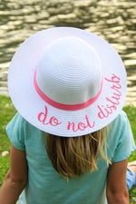 C.C Girls Embroidered Sun Hat - Do Not Disturb (White)