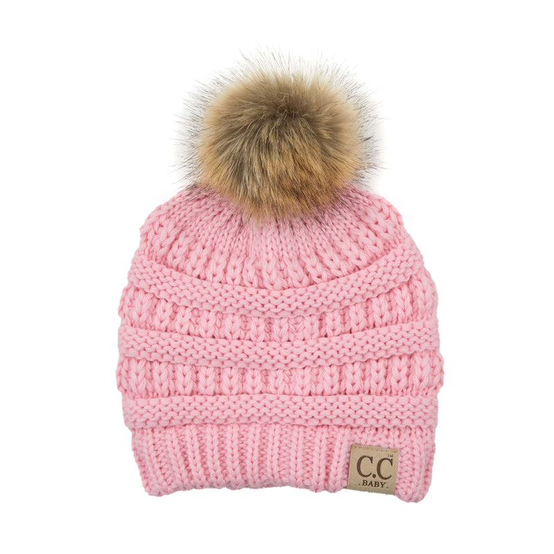 C.C. Baby/Infant Pom Beanie - Faux Fur
