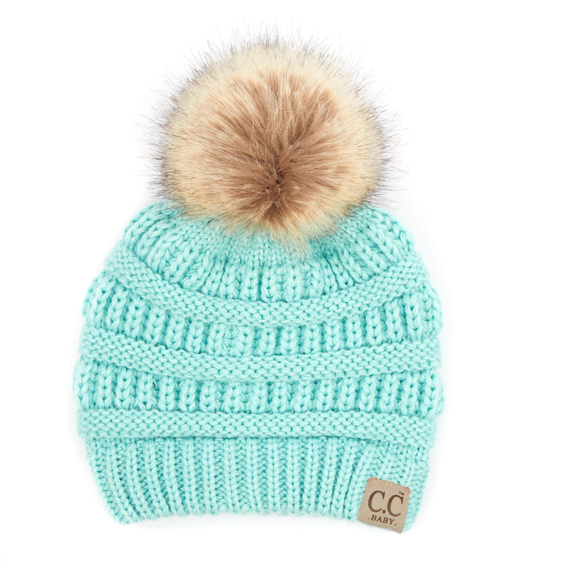 C.C. Baby/Infant Pom Beanie - Faux Fur