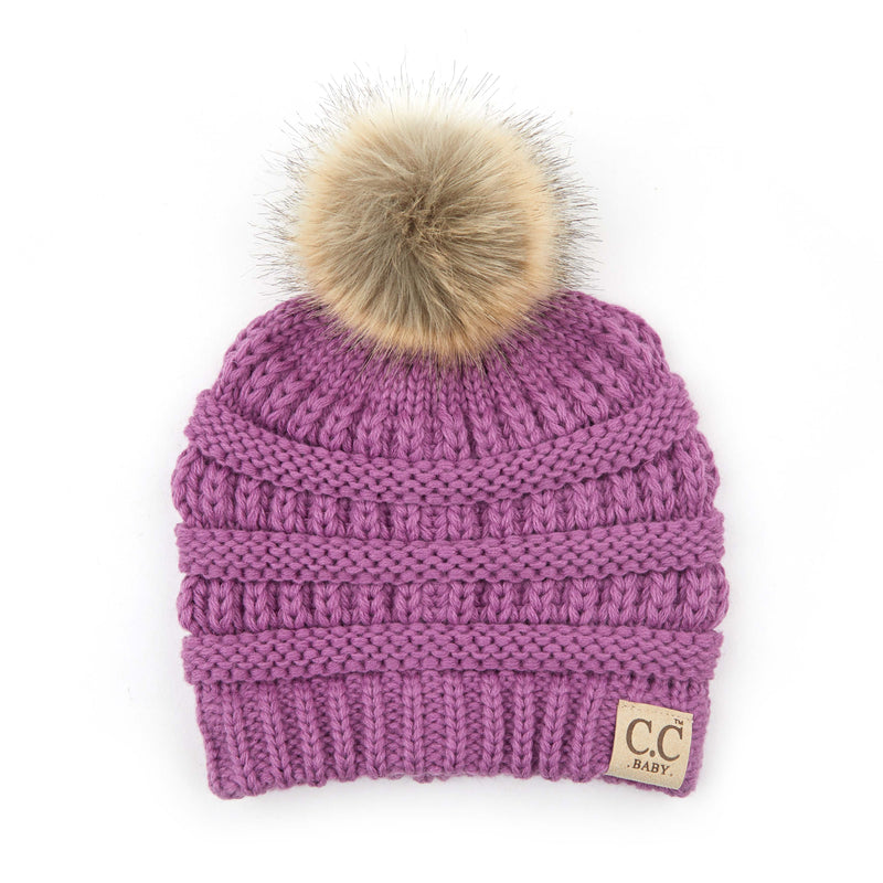 C.C. Baby/Infant Pom Beanie - Faux Fur