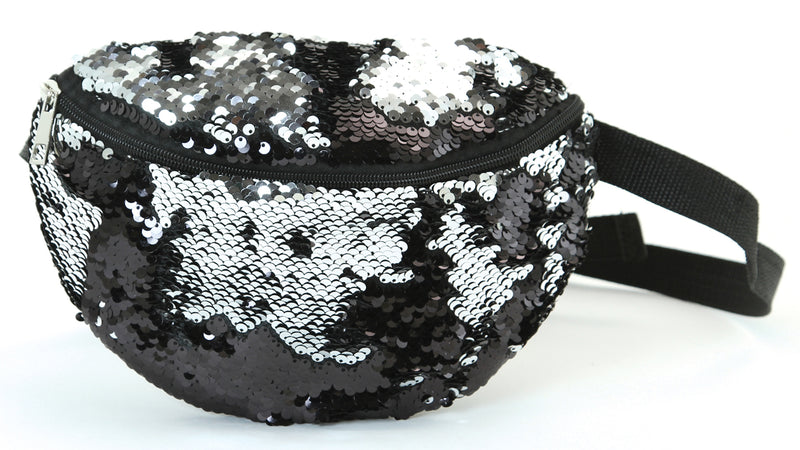 Fanny Pack - Sequin Black & Silver