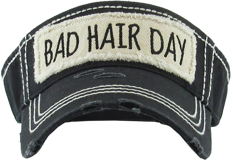 Distressed Visor - Bad Hair Day (Black)