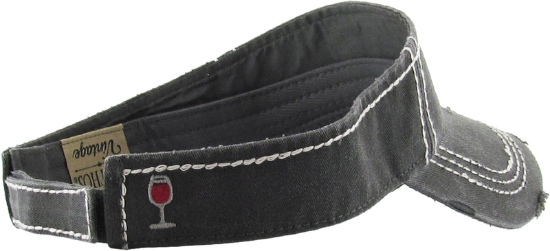 Distressed Visor - Sometimes Wine is Necessary (Black)