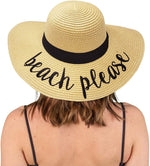 Embroidered Sun Hat - Beach Please