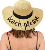 Embroidered Sun Hat - Beach Please