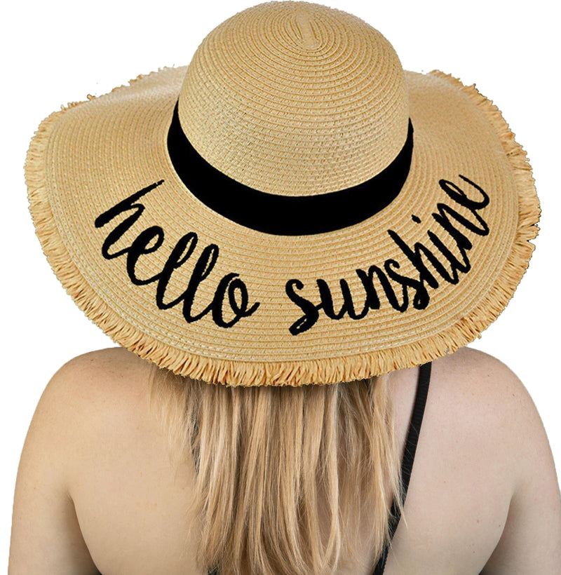 C.C Embroidered Sun Hat - Hello Sunshine