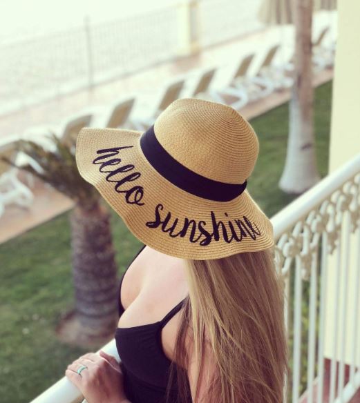 C.C Embroidered Sun Hat - Hello Sunshine