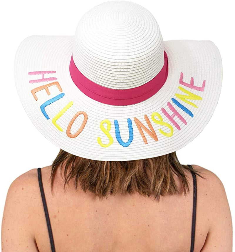 C.C Embroidered Sun Hat - Hello Sunshine