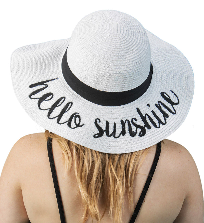 C.C Embroidered Sun Hat - Hello Sunshine