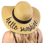 C.C Embroidered Sun Hat - Hello Sunshine