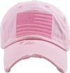 Distressed Baseball Cap -American Flag