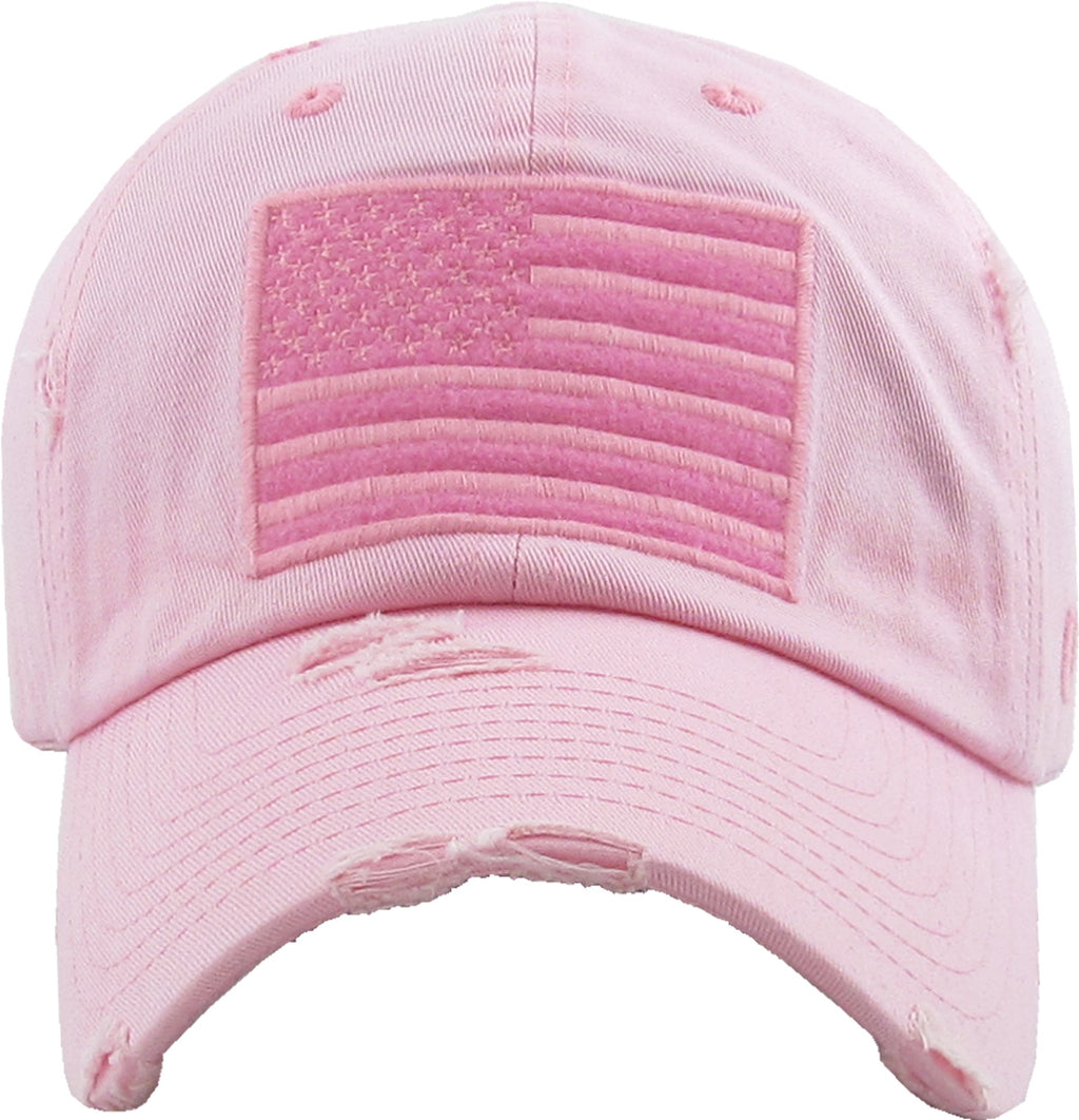 Distressed Baseball Cap -American Flag