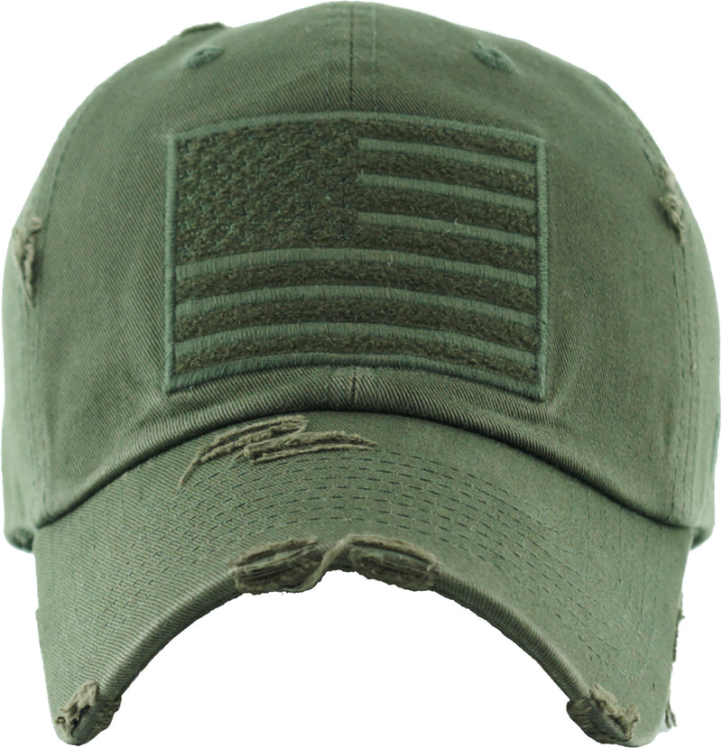 Distressed Baseball Cap -American Flag
