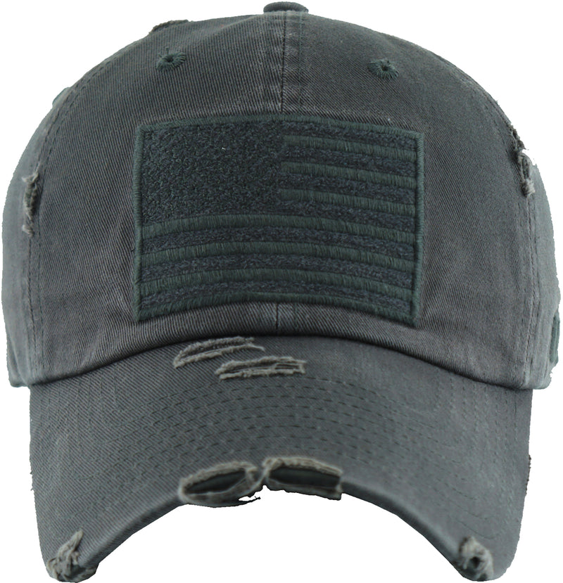Distressed Baseball Cap -American Flag