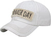 Distressed Patch Baseball Cap - Bad Hair Day (White)