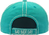 Distressed Patch Baseball Cap -Bad Hair Day (Turquoise)
