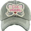 Distressed Patch Hat - Cat Mom