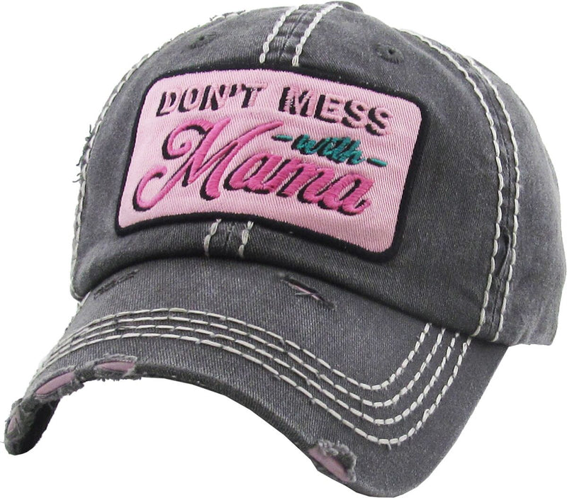 Distressed Patch Hat - Don't Mess with Mama