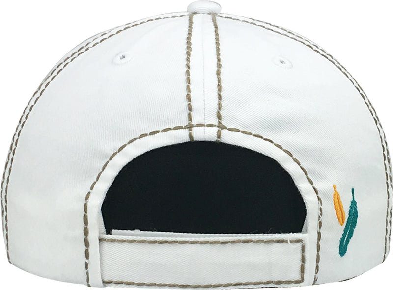 Distressed Patch Baseball Cap - Free Spirit (White)