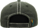 Distressed Patch Baseball Cap - Free Spirit (Olive)