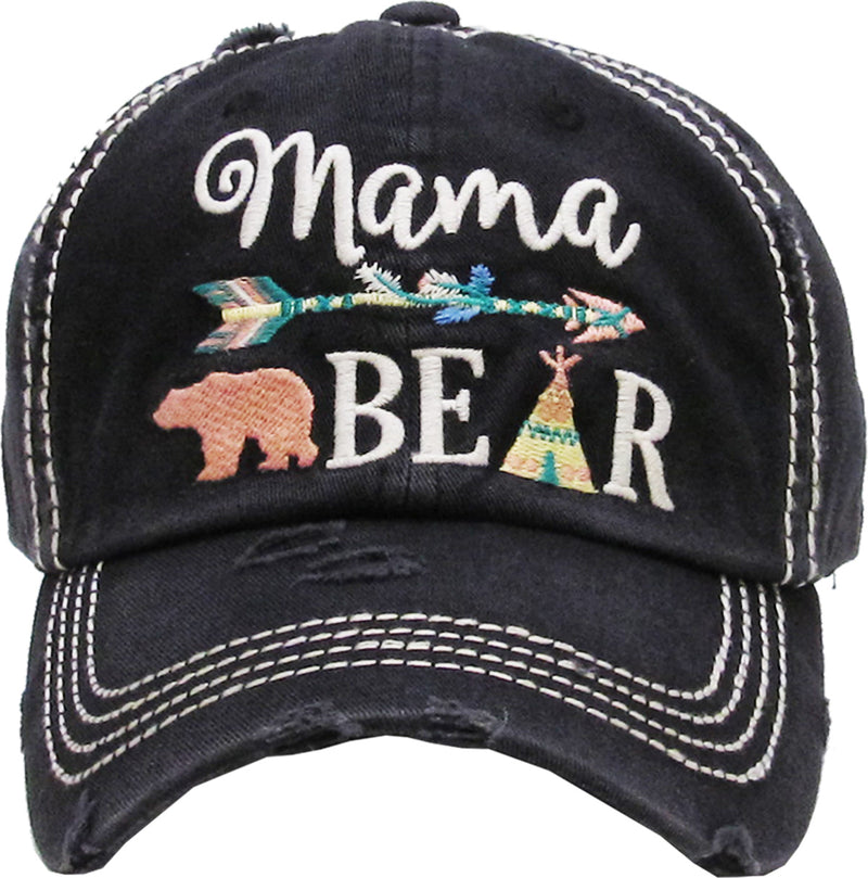 Distressed Patch Hat - Mama Bear