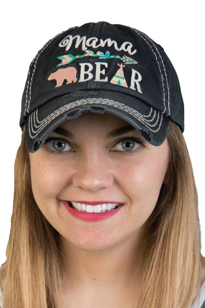 Distressed Patch Hat - Mama Bear
