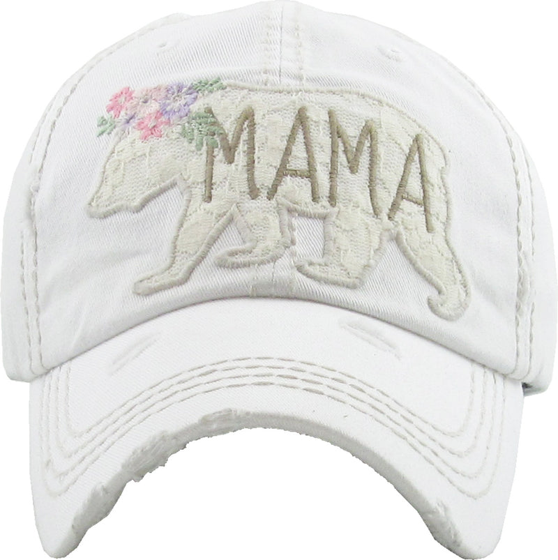 Distressed Patch Hat - Mama Bear
