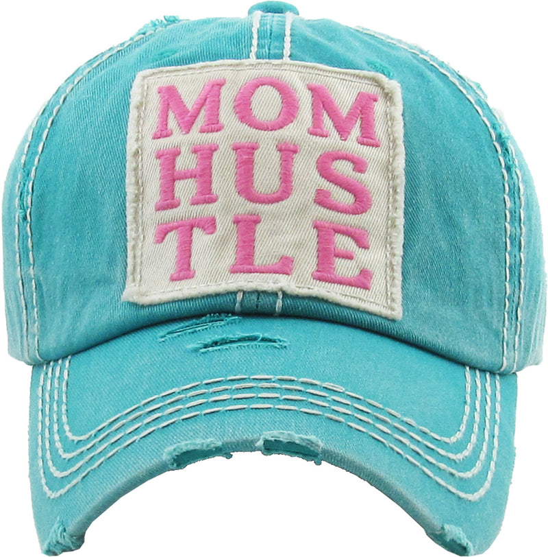 Distressed Patch Hat - Mom Hustle