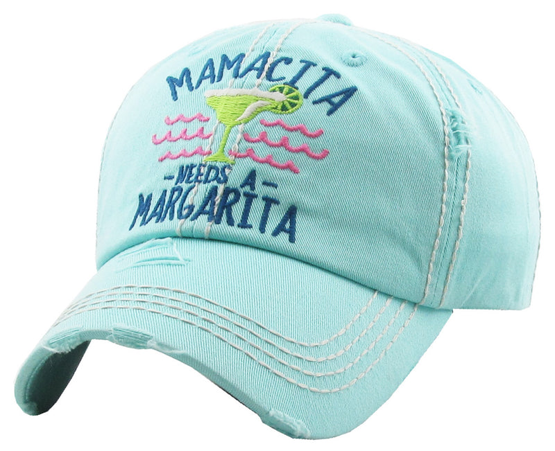 Distressed Patch Hat - Mamacita Needs a Margarita