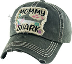 Distressed Patch Hat - Mommy Shark