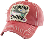Distressed Patch Hat - Mommy Shark
