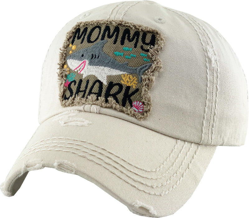 Distressed Patch Hat - Mommy Shark