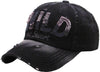 Distressed Patch Baseball Cap - Wild at Heart (Black)