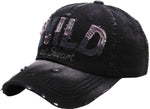 Distressed Patch Baseball Cap - Wild at Heart (Black)