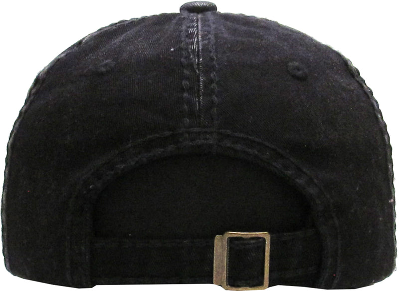 Distressed Patch Baseball Cap - Wild at Heart (Black)