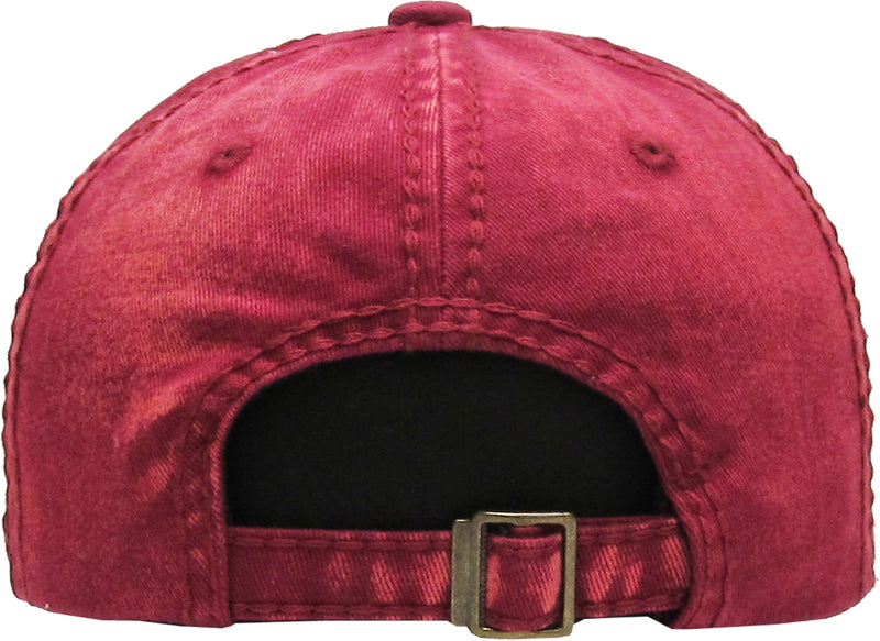 Distressed Patch Baseball Cap - Wild at Heart (Red)