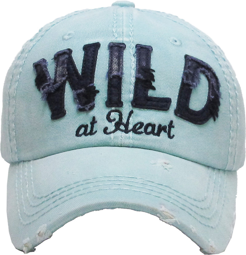 Distressed Patch Baseball Cap - Wild at Heart (Mint)
