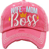 Distressed Patch Hat - Wife Mom Boss