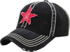 Distressed Patch Baseball Cap - Star (Black)