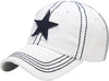Distressed Patch Baseball Cap - Star (White)