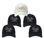 Bridal Party Baseball Cap Bundle - Bride (White/Gold) & Four Bride Tribe