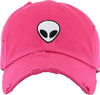 Unconstructed Dad Hat - Alien (Distressed Hot Pink)