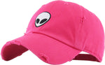 Unconstructed Dad Hat - Alien (Distressed Hot Pink)