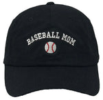 Unconstructed Dad Hat - Baseball Mom (Black)