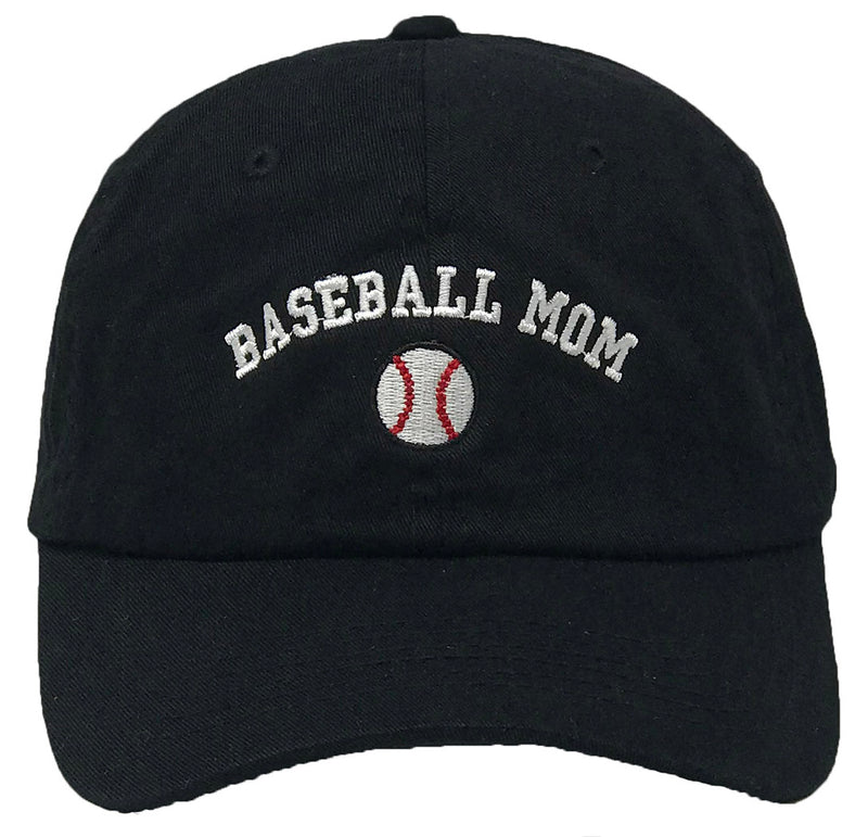 Unconstructed Dad Hat - Baseball Mom (Black)